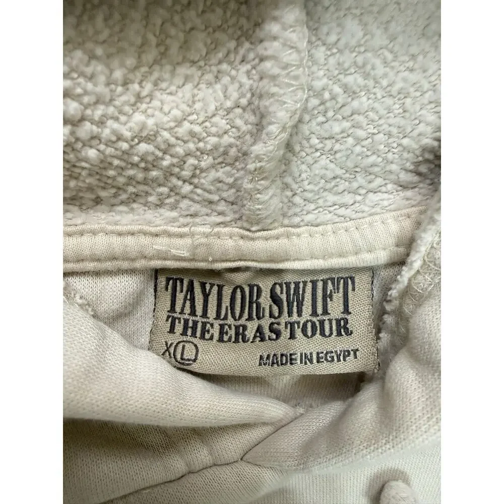 Taylor Swift Official The Eras Tour Sweatshirt Hoodie Adult Size XL Unisex Cream